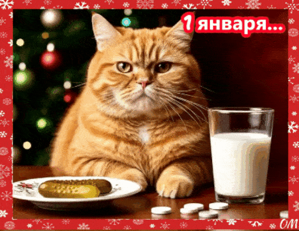 Открытка 1 января 2