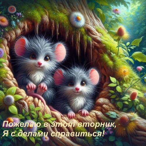 Открытка Пожелаю в этот вторник, Я с делами справиться!