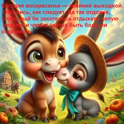 Открытка Сегодня воскресенье — крайний выходной. Оторвись, как следует. Да так отдохни, чтобы ещё не захоте
