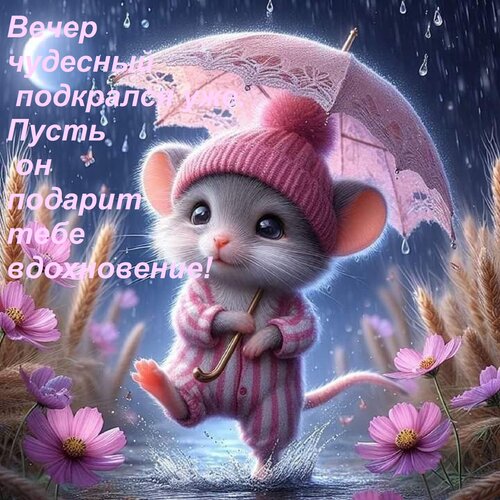 Открытка Вечер чудесный подкрался уже. Пусть он подарит тебе вдохновение!