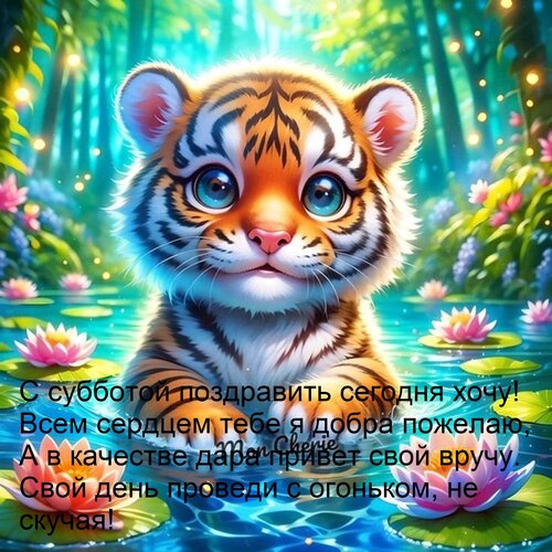 Открытка С субботой поздравить сегодня хочу! Всем сердцем тебе я добра пожелаю, А в качестве дара привет свой