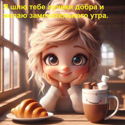 Открытка Я шлю тебе лучики добра и желаю замечательного утра.
