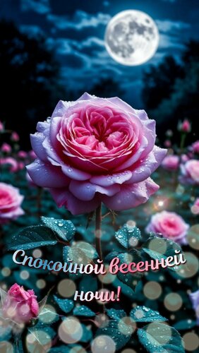 Открытка Спокойной весенней ночи!