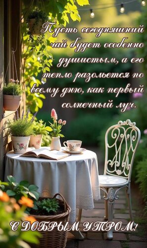 Открытка Пусть сегодняшний чай будет особенно душистым,а его тепло разольется по всему дню,как первый...