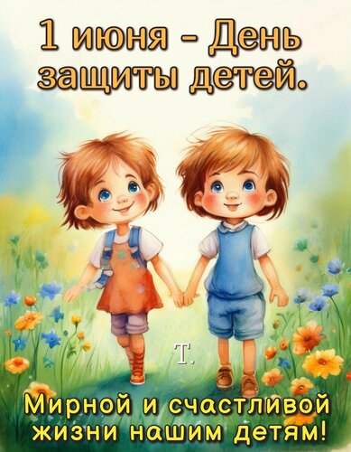 Открытка С днем защиты детей! Мирной и счастливой жизни нашим детям!