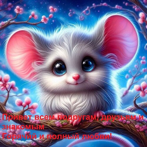 Открытка Привет всем подругам, друзьям и знакомым Горячий и полный любви!