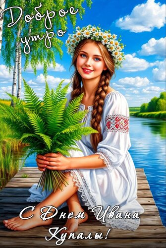 Открытка ДОБРОЕ УТРО! С ДНЕМ ИВАНА КУПАЛЫ!