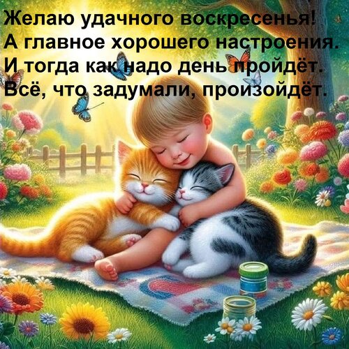 Открытка Желаю удачного воскресенья! А главное хорошего настроения. И тогда как надо день пройдёт. Всё, что з