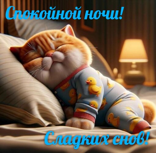 Открытка Спокойной ночи! Сладких снов!