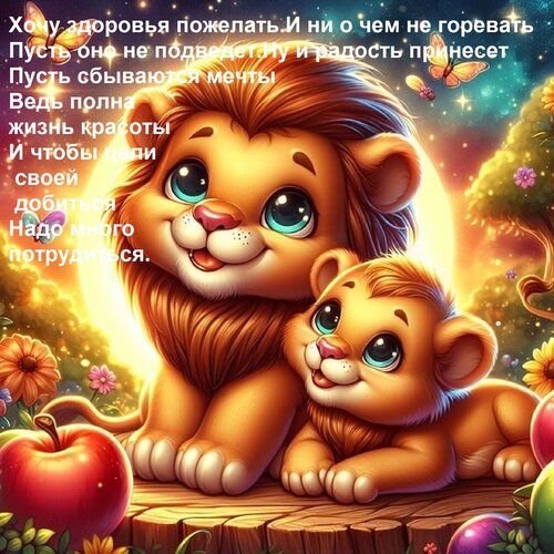 Открытка Хочу здоровья пожелать И ни о чем не горевать Пусть оно не подведет Ну и радость принесет Пусть сбыв
