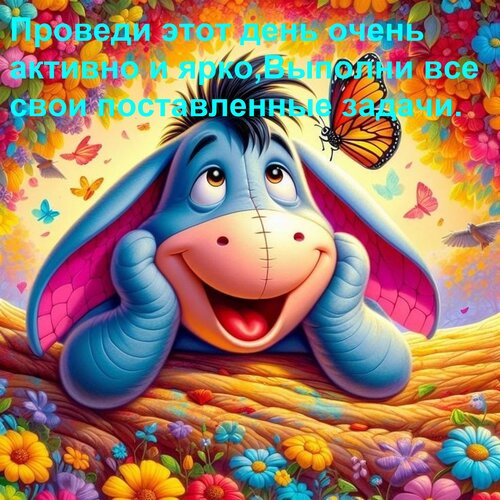 Открытка Проведи этот день очень активно и ярко, Выполни все свои поставленные задачи.