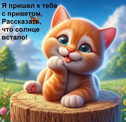 Открытка Я пришел к тебе с приветом, Рассказать, что солнце встало!