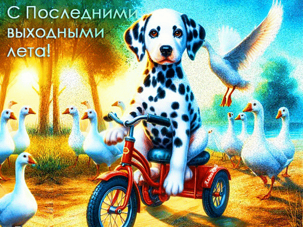 Анимированная открытка С Последними выходными лета!