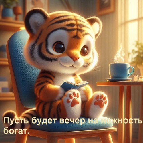 Открытка Пусть будет вечер на нежность богат.