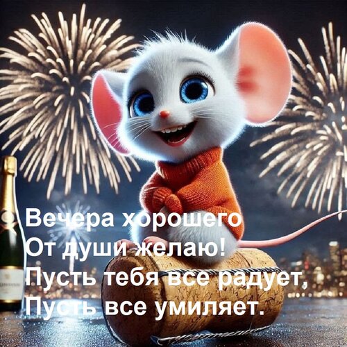 Открытка Вечера хорошего От души желаю! Пусть тебя все радует, Пусть все умиляет.