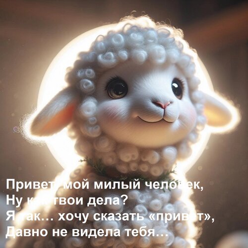 Открытка Привет, мой милый человек, Ну как твои дела? Я так… хочу сказать «привет», Давно не видела тебя…