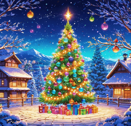 Анимированная открытка Счастливого Нового года!, (М. С.)