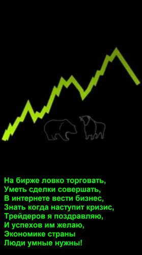 Открытка На бирже ловко торговать, Уметь сделки совершать, В интернете вести бизнес, Знать когда наступит кри