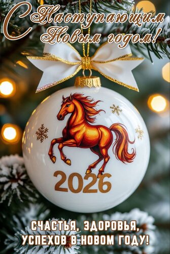 Открытка С НАСТУПАЮЩИМ НОВЫМ ГОДОМ! СЧАСТЬЯ, ЗДОРОВЬЯ, УСПЕХОВ В НОВОМ ГОДУ!