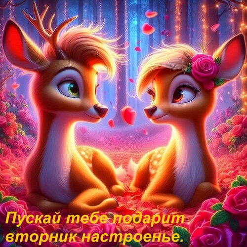 Открытка Пускай тебе подарит вторник настроенье.