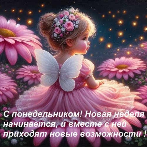 Открытка С понедельником! Новая неделя начинается, и вместе с ней приходят новые возможности !