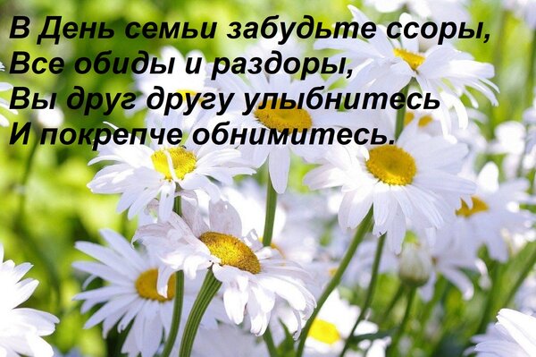 Открытка В День семьи забудьте ссоры, Все обиды и раздоры, Вы друг другу улыбнитесь И покрепче обнимитесь.
