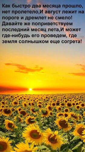 Открытка Как быстро два месяца прошло, нет пролетело, И август лежит на пороге и дремлет не смело! Давайте же