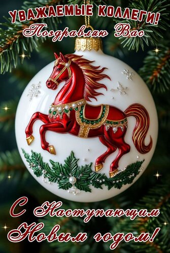 Открытка УВАЖАЕМЫЕ КОЛЛЕГИ! ПОЗДРАВЛЯЮ ВАС С НАСТУПАЮЩИМ НОВЫМ ГОДОМ!