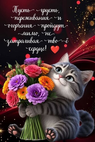 Открытка Пусть грусть, переживания и огорчения пройдут мимо, не затрагивая твоë сердце!