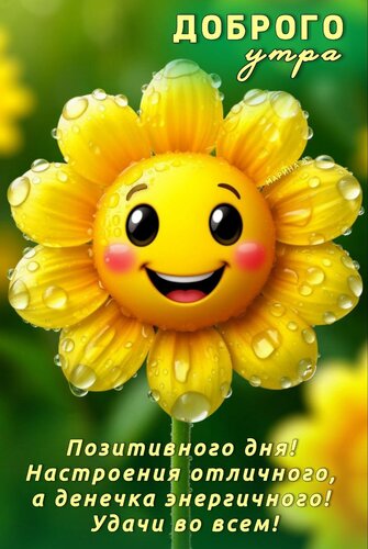 Открытка ДОБРОГО УТРА! ПОЗИТИВНОГО ДНЯ! НАСТРОЕНИЯ ОТЛИЧНОГО, А ДЕНЕЧКА ЭНЕРГИЧНОГО! УДАЧИ ВО ВСЕМ!