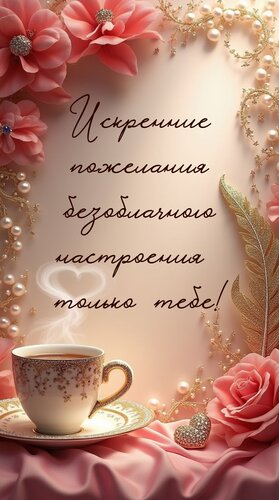 Открытка Искренние пожелания безоблачного настроения только тебе!