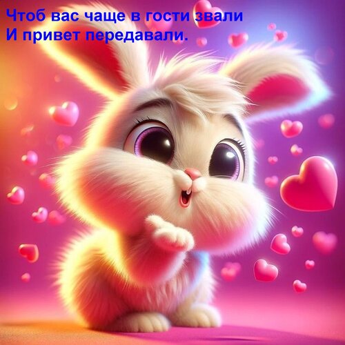 Открытка Чтоб вас чаще в гости звали И привет передавали.