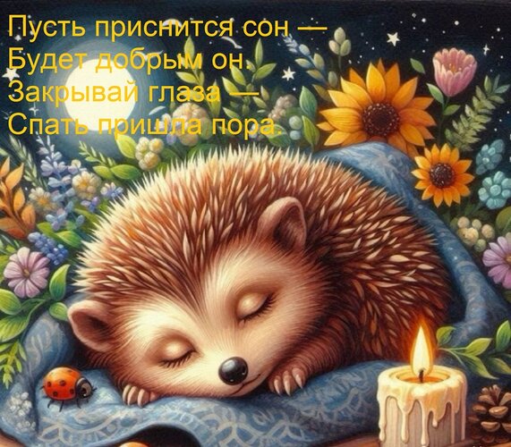 Открытка Пусть приснится сон — Будет добрым он. Закрывай глаза — Спать пришла пора.