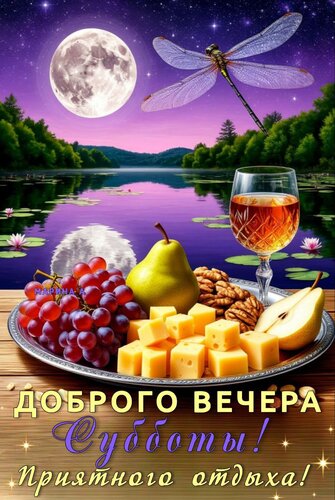 Открытка ДОБРОГО ВЕЧЕРА СУББОТЫ! ПРИЯТНОГО ОТДЫХА!