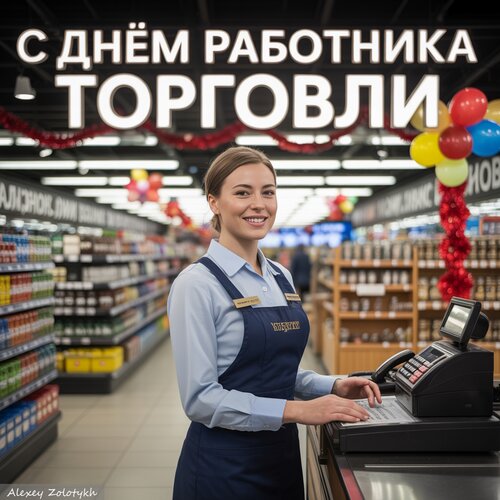 Открытка С праздником, Работники Торговли