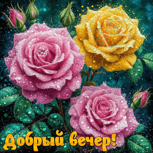 Анимированная открытка Добрый вечер