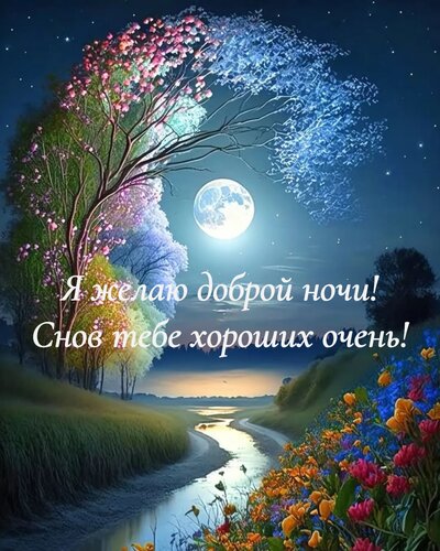 Открытка Я желаю доброй ночи! Снов тебе хороших очень!