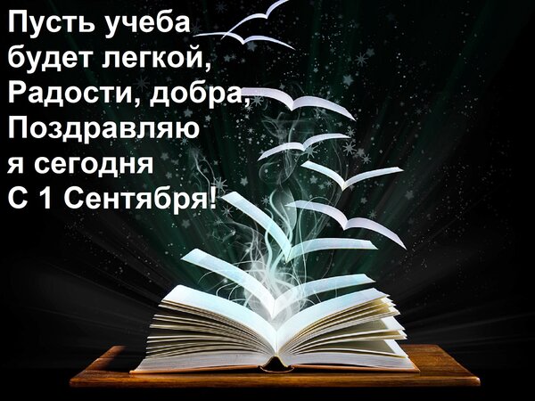 Открытка Пусть учеба будет легкой, Радости, добра, Поздравляю я сегодня С 1 Сентября!