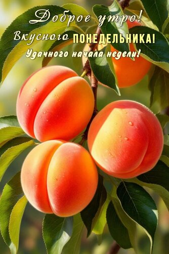 Открытка ДОБРОЕ УТРО! ВКУСНОГО ПОНЕДЕЛЬНИКА! УДАЧНОГО НАЧАЛА НЕДЕЛИ!