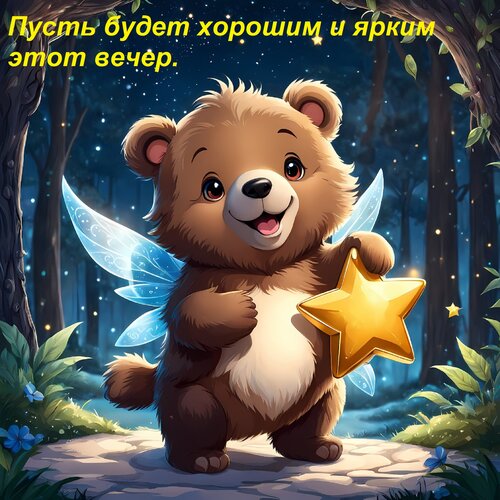 Открытка Пусть будет хорошим и ярким этот вечер.