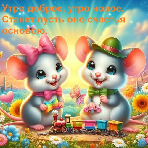 Открытка Утро доброе, утро новое. Станет пусть оно счастья основою.