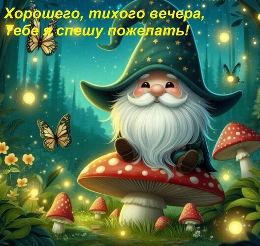 Открытка Хорошего, тихого вечера, Тебе я спешу пожелать!