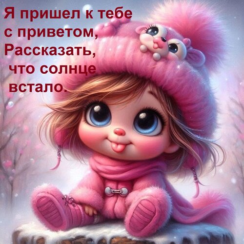 Открытка Я пришел к тебе с приветом, Рассказать, что солнце встало.
