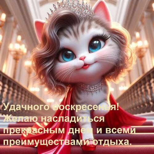Открытка Удачного воскресенья! Желаю насладиться прекрасным днем и всеми преимуществами отдыха.