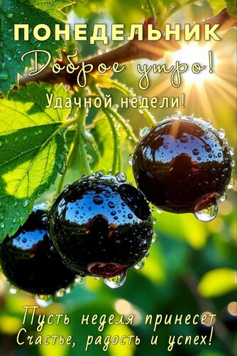 Открытка ПОНЕДЕЛЬНИК. ДОБРОЕ УТРО! УДАЧНОЙ НЕДЕЛИ! ПУСТЬ НЕДЕЛЯ ПРИНЕСЕТ СЧАСТЬЕ, РАДОСТЬ И УСПЕХ!