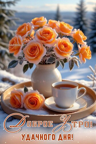 Открытка ДОБРОЕ УТРО! УДАЧНОГО ДНЯ!