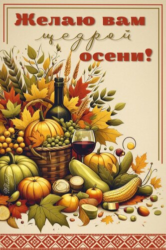 Открытка Щедрой осени