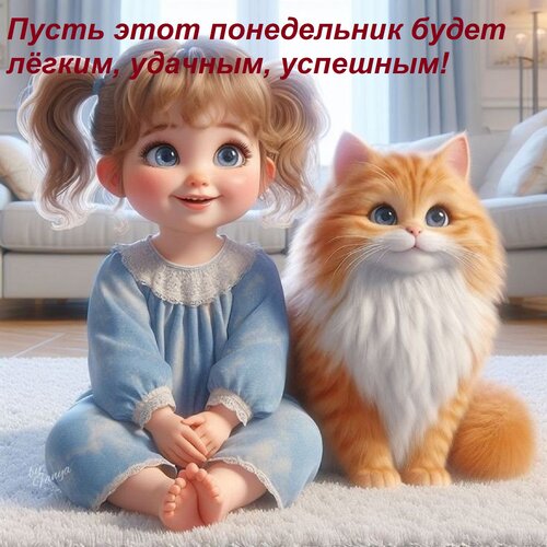 Открытка Пусть этот понедельник будет лёгким, удачным, успешным!