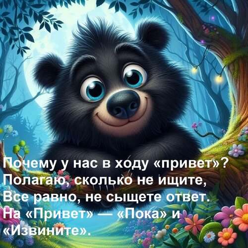 Открытка Почему у нас в ходу «привет»? Полагаю, сколько не ищите, Все равно, не сыщете ответ. На «Привет» — «