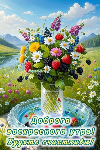 Открытка ДОБРОГО ВОСКРЕСНОГО УТРА! БУДЬТЕ СЧАСТЛИВЫ!